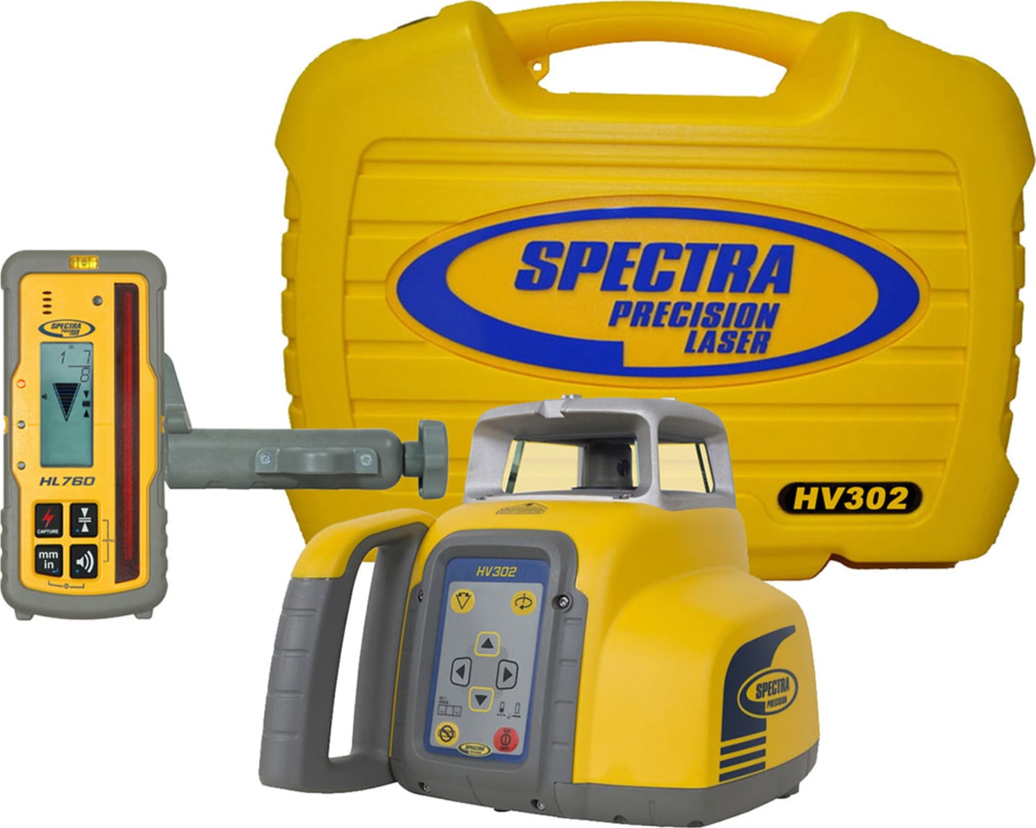 Spectra Precision HV302-4 Laser with HL760 Receiver, Clamp, RC402N, Nimh and Universal Charger