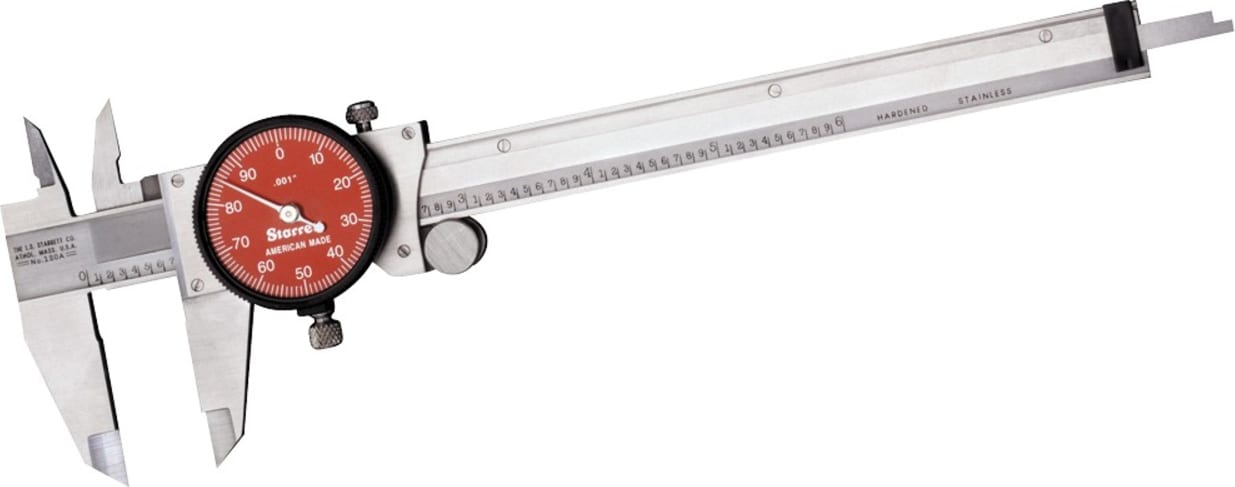 Starrett R120A-6 - Dial Slide Caliper w/ Red Dial, Stainless Steel