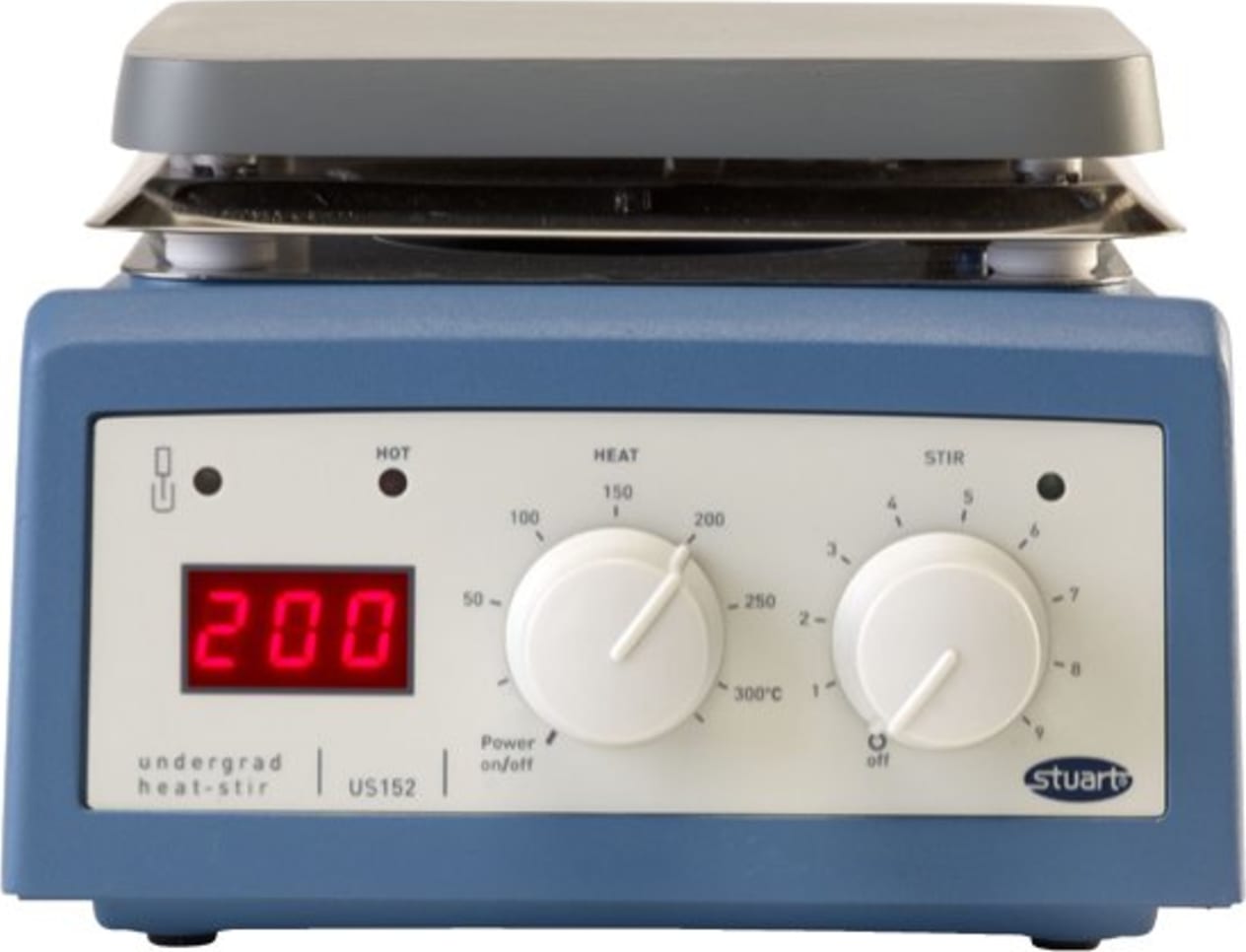 Stuart US152D Stirrer/Hotplate, Digital Display, Coated Aluminum plate