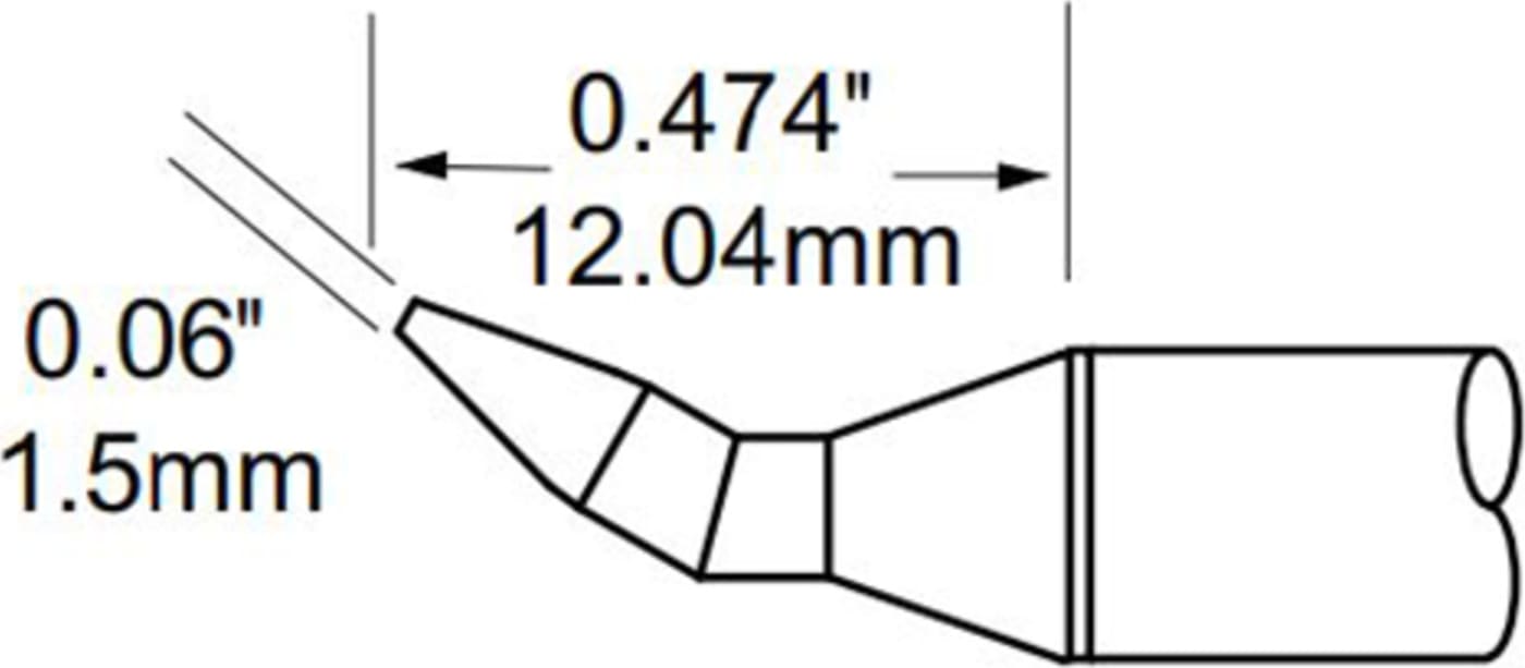 SxP Chisel 30 Deg Bent 1.5mm x 12.04mm