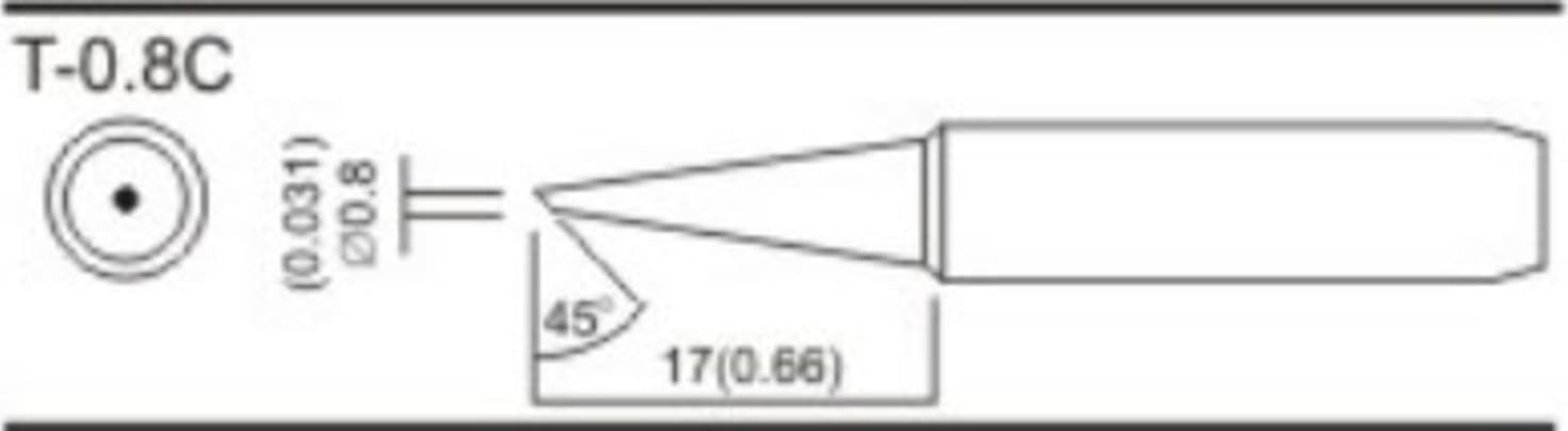 Quick T-0.8C - Bevel Soldering Tip