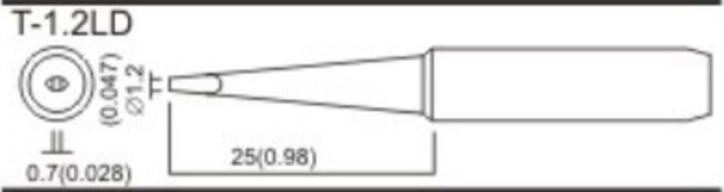Quick T-1.2LD - Long Chisel Soldering Tip