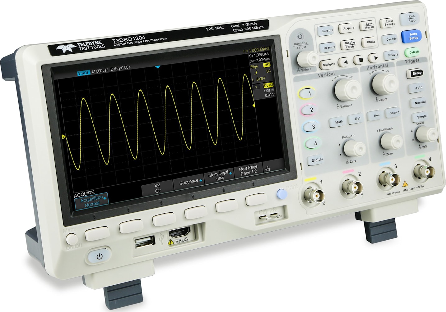 Teledyne Test Tools T3DSO1204 - Four Channel, 200 MHz Bandwidth
