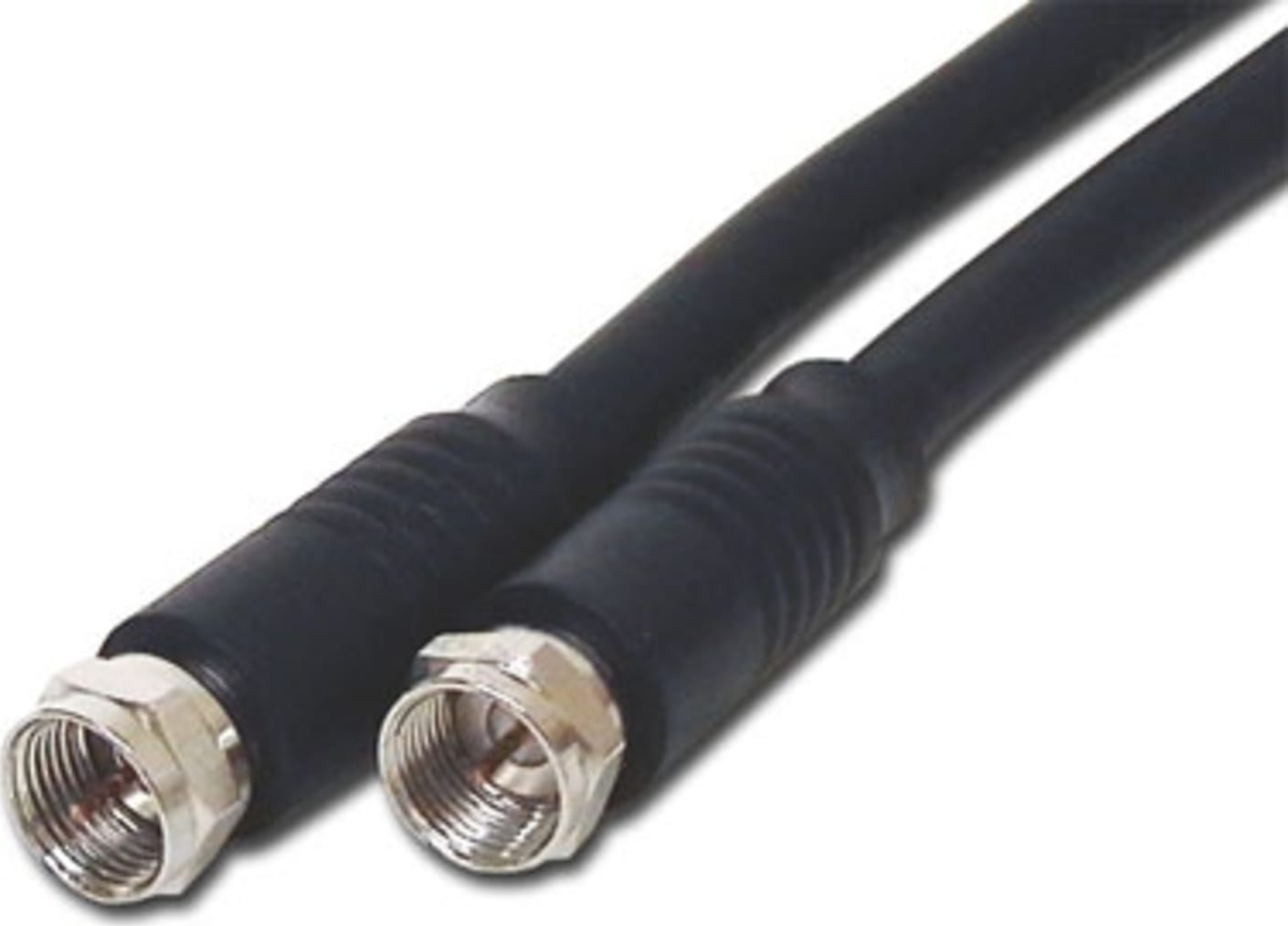 TPI_F6-25B_25_Foot_Black_F_Male_To_F_Male_Coax_Cable_Main_View