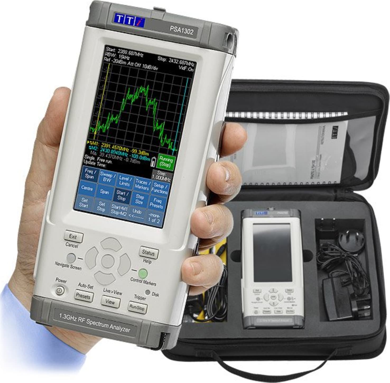TTi PSA1302USC Handheld 1.3GHz Spectrum Analyzer SC Kit and U01