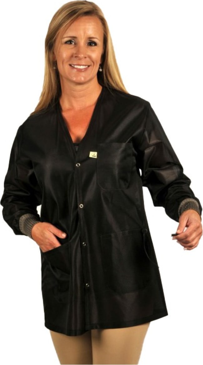Texas Instrument Jacket Tech Wear VOJ-93C LARGE - Lab Jacket w/Cuffs, ESD Safe, V-Neck, 3 ...