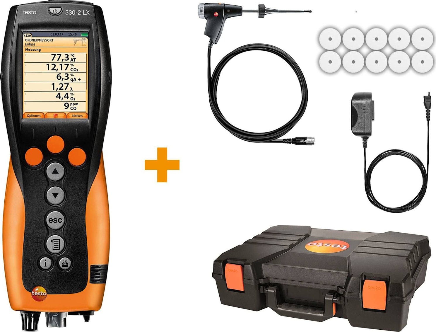 Testo 330-2 LX KIT 2 - Industrial Combustion Analyzer with NOx Measurement