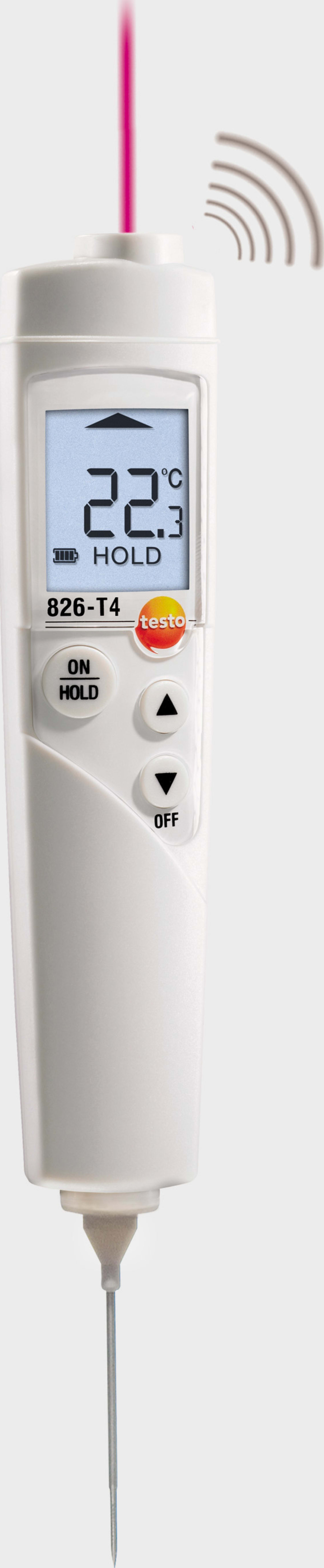 Testo 826-T4 - Infrared/Contact Thermometer for Food, 6:1 Optics (Part Number 0563 8284)