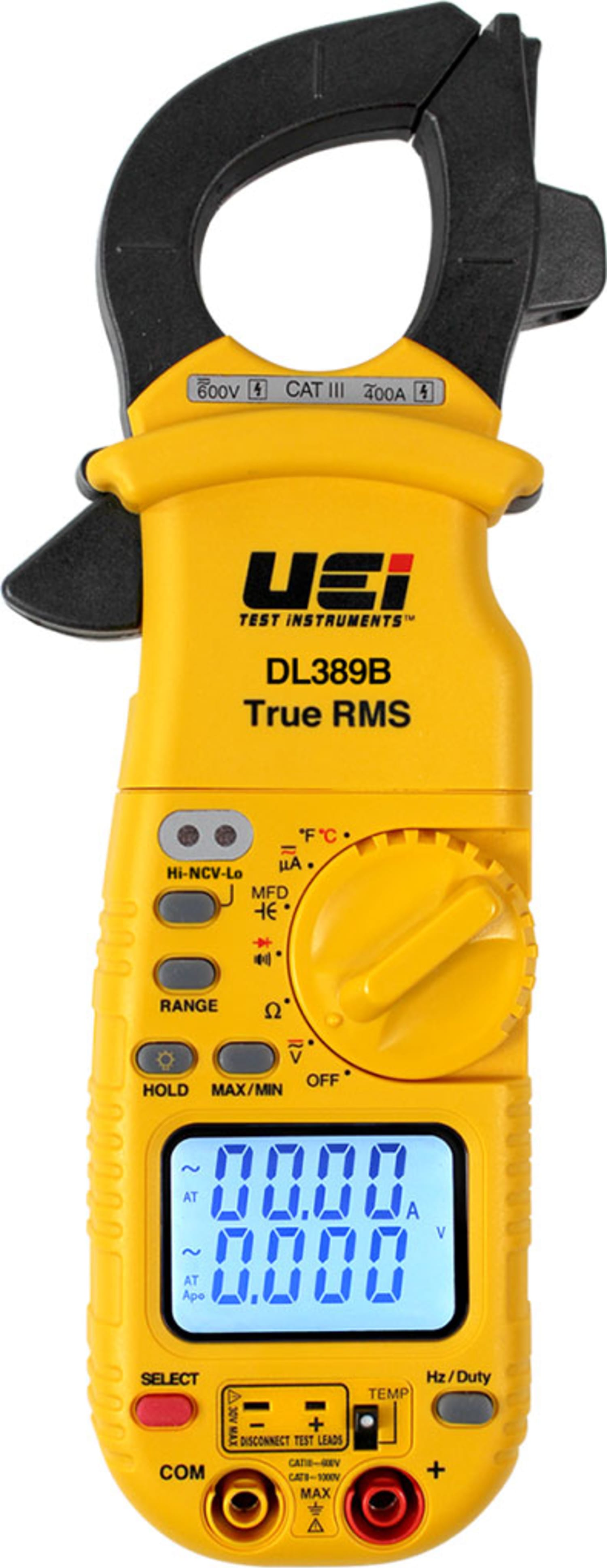 UEi DL389B True RMS Dual Display Clamp Meter with Temperature