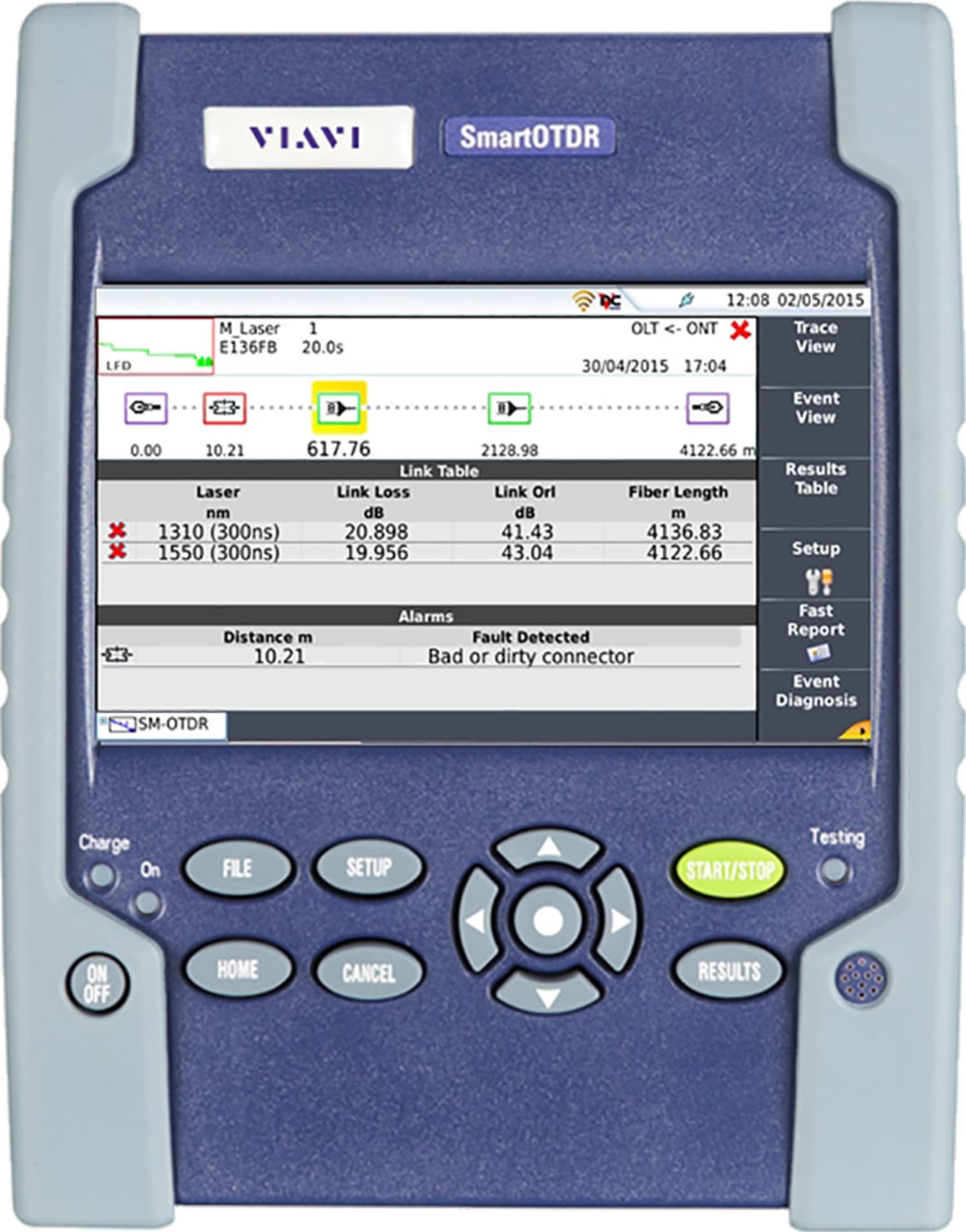 Viavi E118FA65PPM-APC SmartOTDR Handheld Fiber Tester