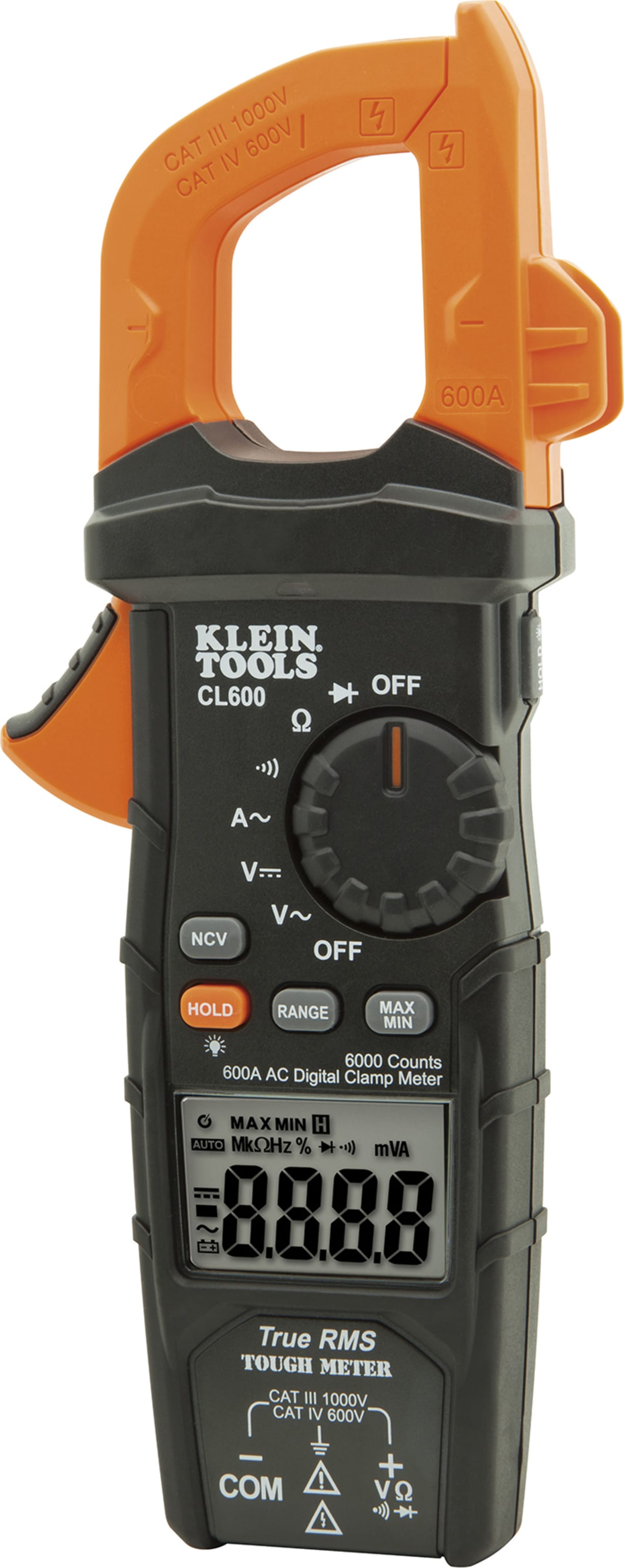 Klein Tools CL600 Digital Clamp Meter, AC Auto-Ranging, 600A