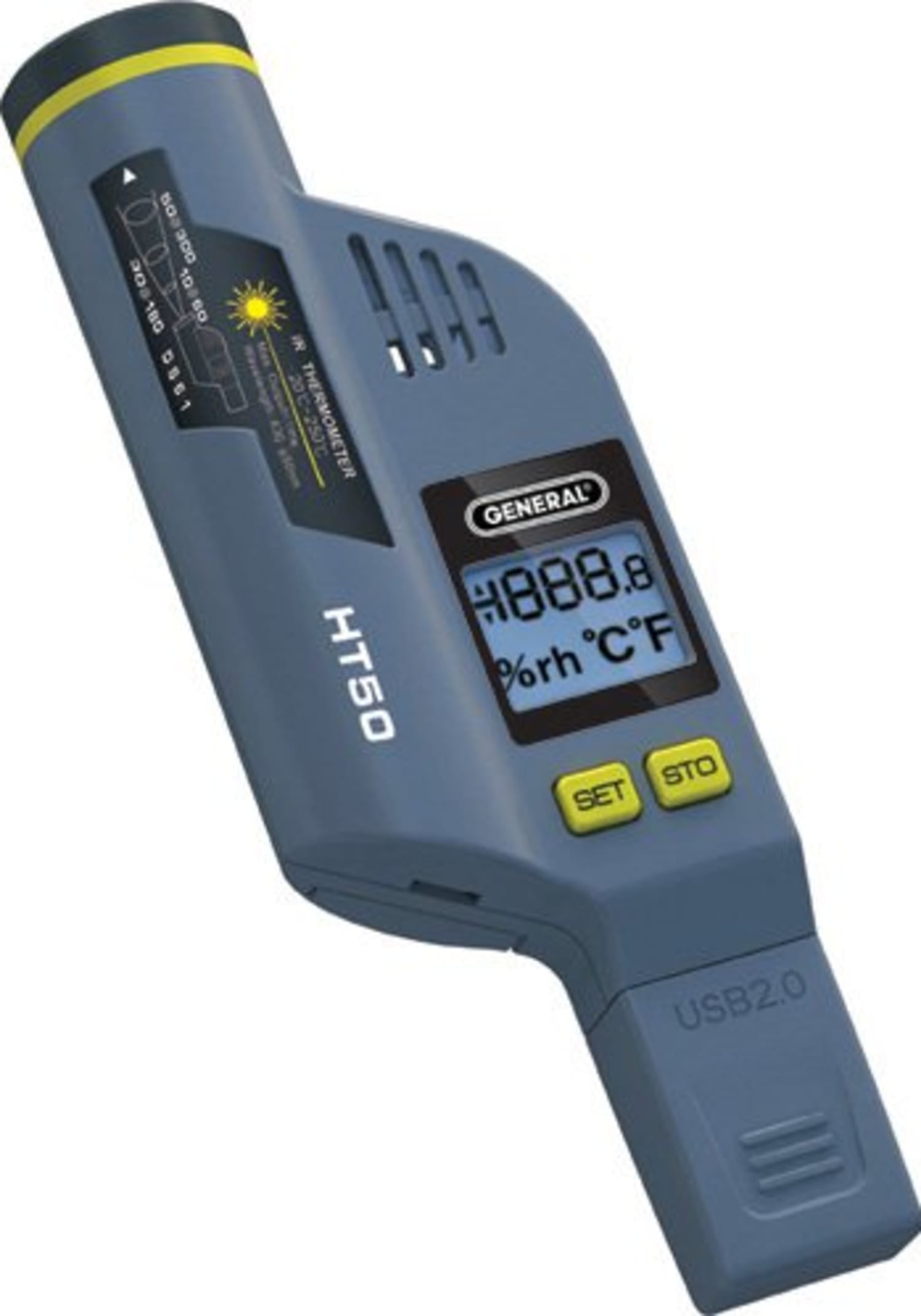General Tools HT50 USB RH-Temp-GPP Data Logger with LCD and IRT