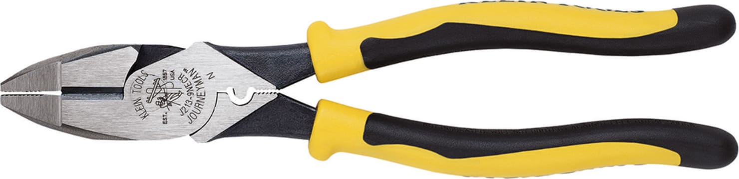 Klein Tools J213-9NECR Journeyman High-Leverage Side-Cutting Pliers - Connector Crimping