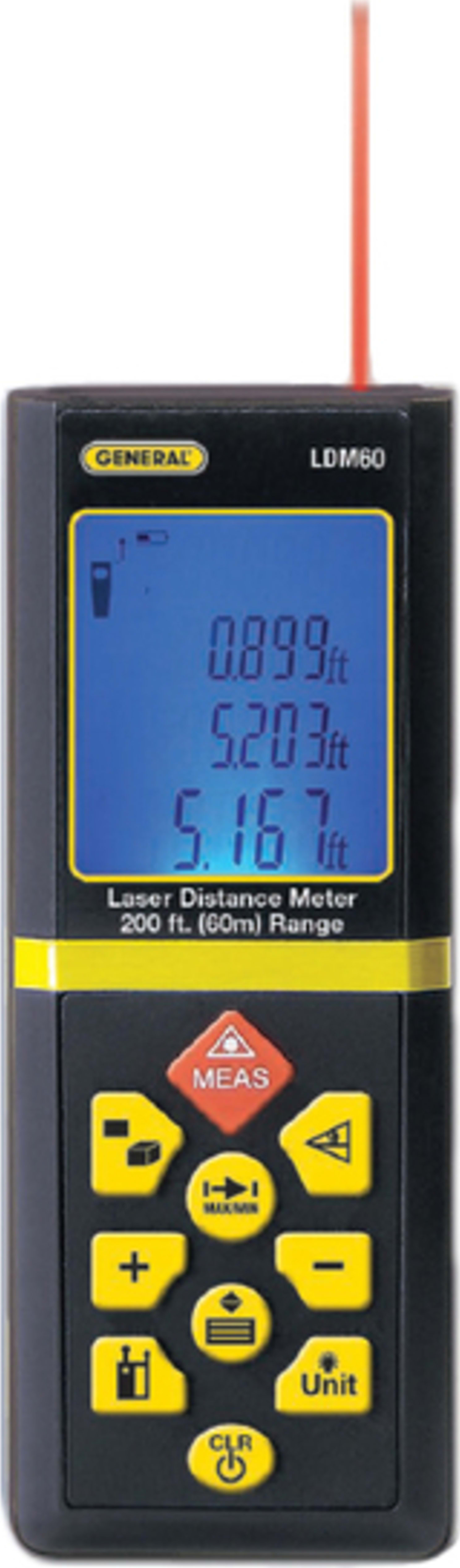 General Tools LDM60 Laser Distance Meter 200 ft. (60m) Range