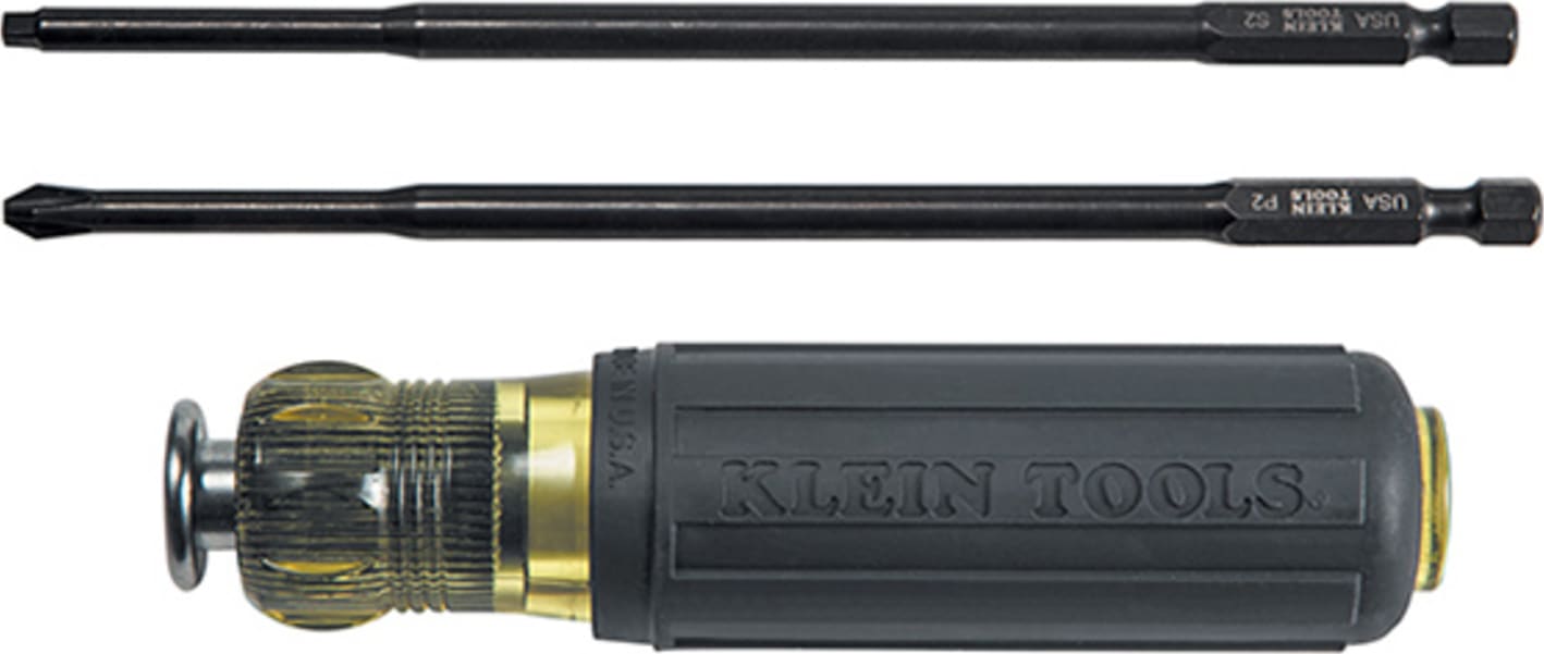 Klein Tools 32700 3Switch Drive Handle with 2 Phillips and 2 Square Drivers