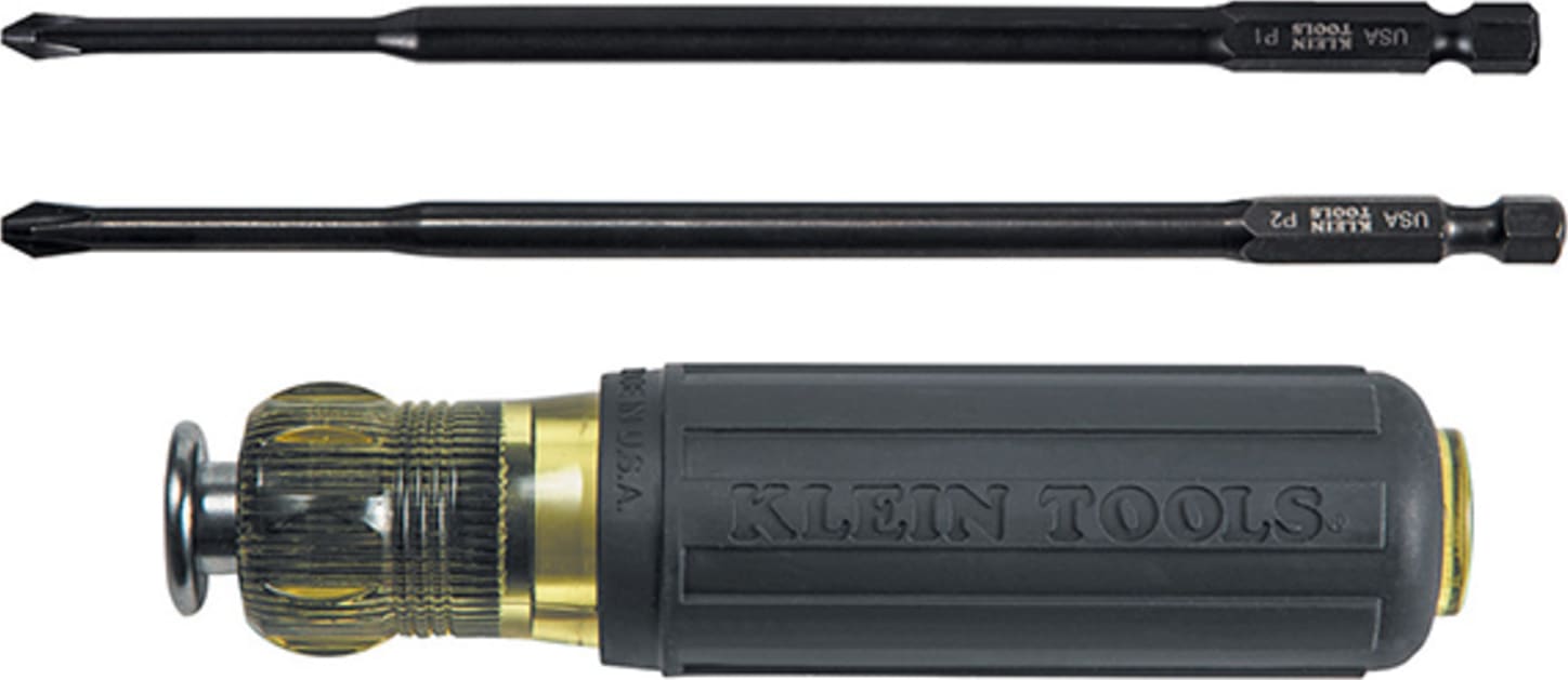 Klein Tools 32703 Switch Drive Handle with 1 and 2 Phillips Drivers