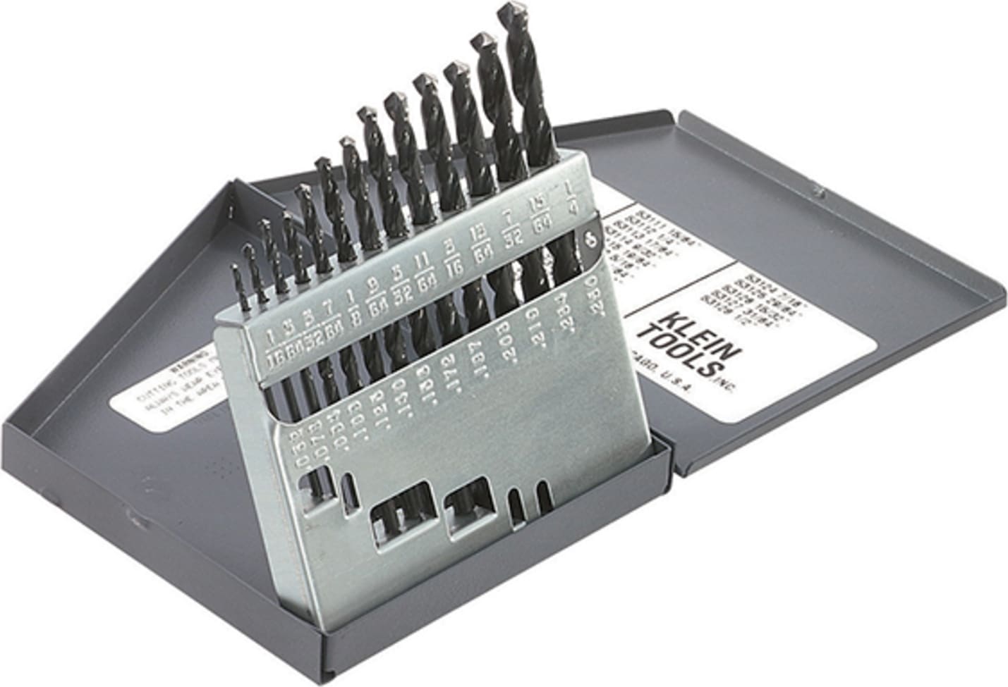 Klein Tools 53002 13-Piece Regular-Point Drill-Bit Set