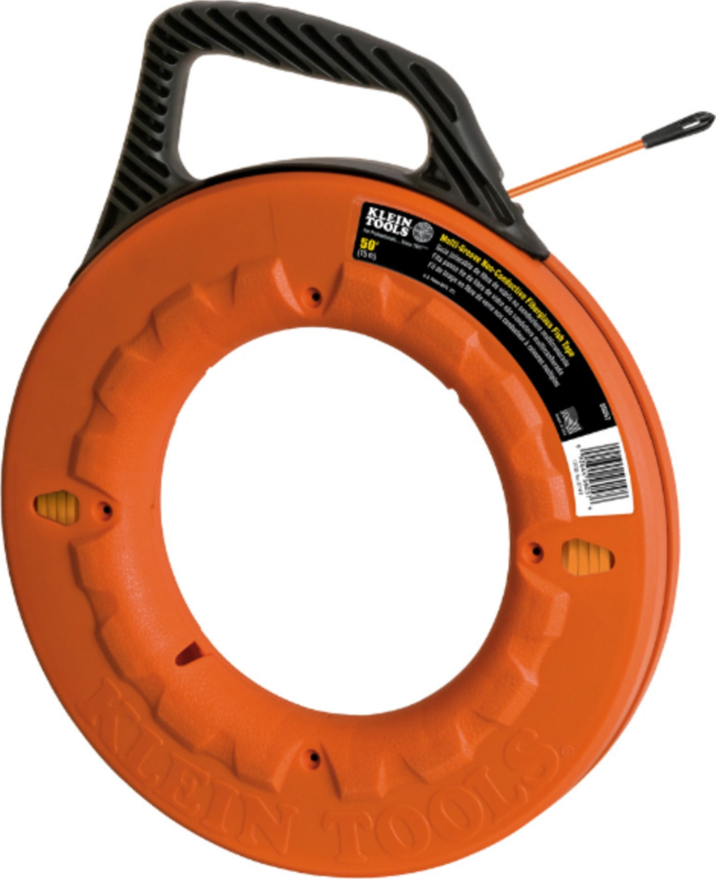 Klein Tools 56057 50' (15.2 m) Non-Conductive Multi-Groove Fiberglass Fish Tape