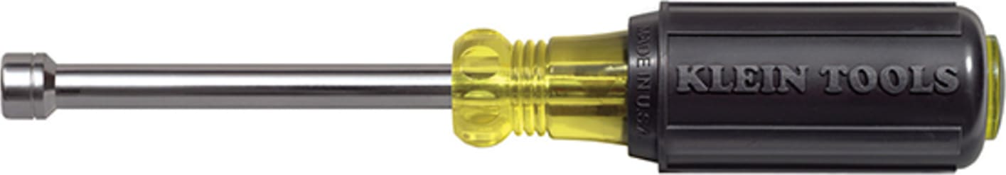 Klein Tools 630-6MM 6 mm Cushion-Grip Hollow-Shank Nut Driver - 3" Shank
