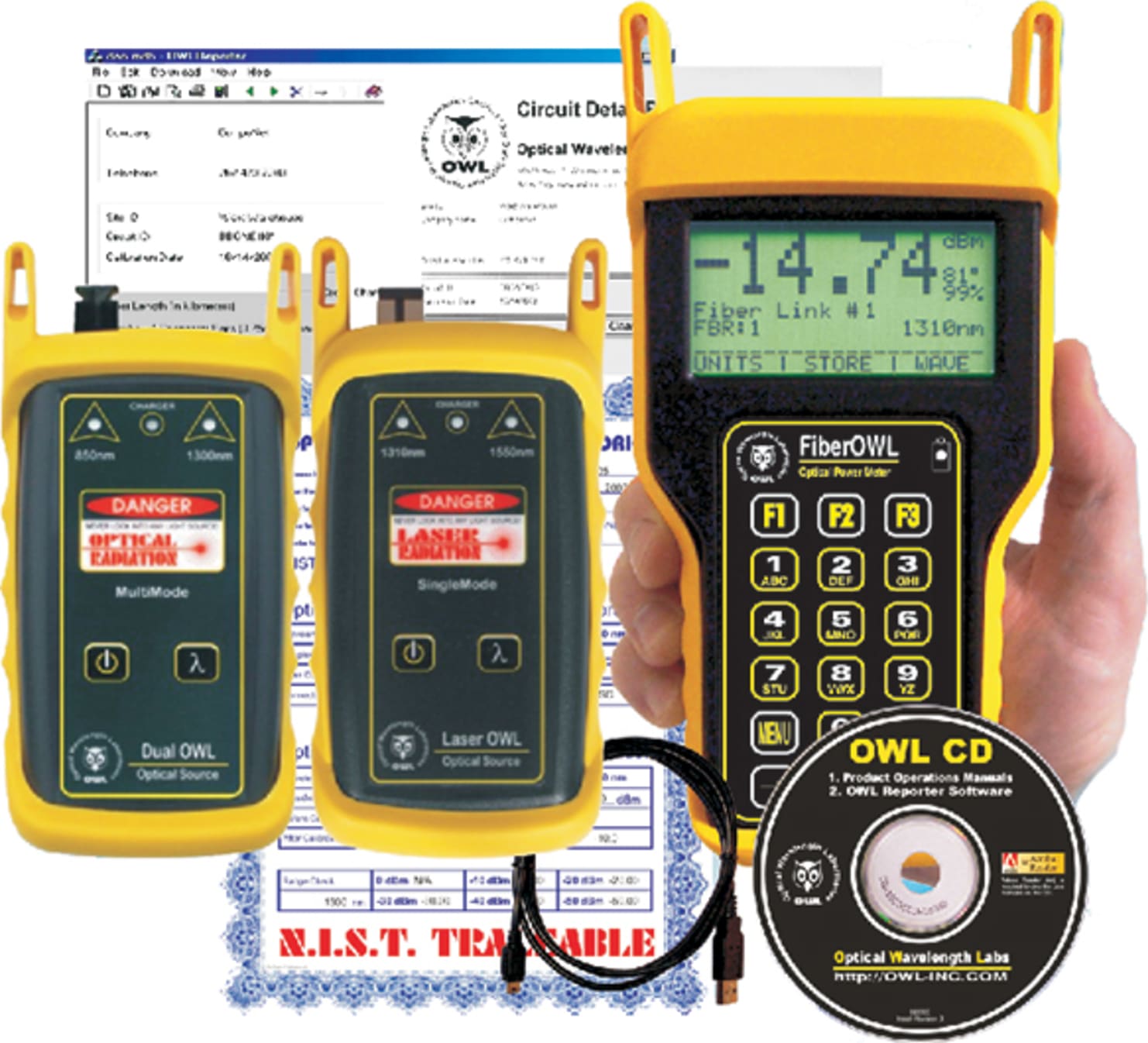 Fiber OWL 4 BOLT / Dual OWL 850 / Laser OWL 1310 Test Kit