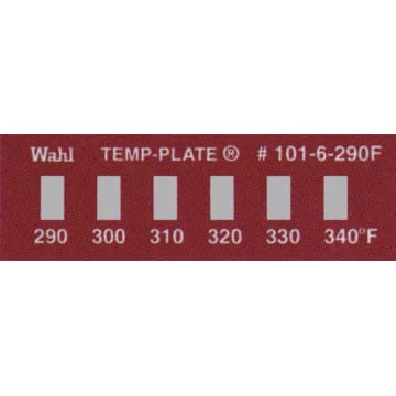Inc. 290 Pack of 10 330 and 340 degrees F 320 300 310 Wahl Instruments 101-6-290F Mini Six-Position Temp-Plate Inc. 290 Pack of 10 330 and 340 degrees F 320 300 310 Wahl Instruments 101-6-290F Mini Six-Position Temp-Plate