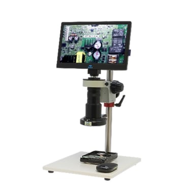 Aven Tools SPZH135-209-536 - SPZH-135 Stereo Zoom Microscope (22x - 135x)  on Dual Arm Boom Stand with Integrated Ring Light