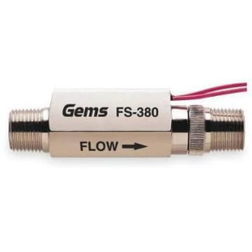 Gems Sensors FS-380 Series Stainless Steel 316 High Pressure Flow Switch Piston Type 3/8 Compression Fitting Inline 1.5 gpm Flow Setting Gems Sensors FS-380 Series Stainless Steel 316 High Pressure Flow Switch Piston Type 3/8 Compression Fitting Inline 1.5 gpm Flow Setting
