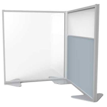 Ghent Floor Partition Full Panel Infill, Clear Acrylic with Aluminum Frame, 72H x 48W