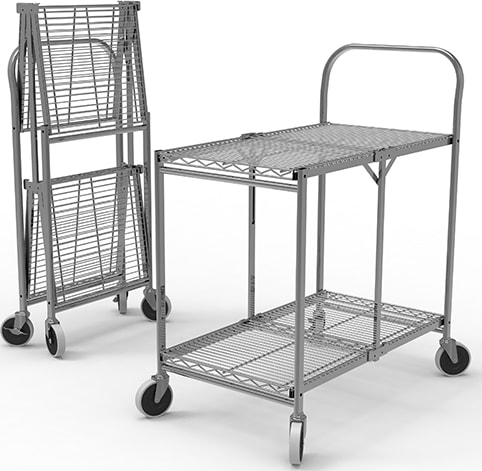 Luxor WSCC-3 - Three Shelf Collapsible Wire Utility Cart