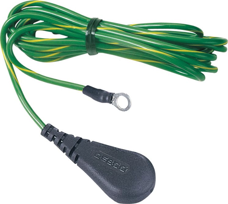 Desco 09817 - Ground Cord for Floor Mat, 10 mm Socket, 10' Cord, No Resistor