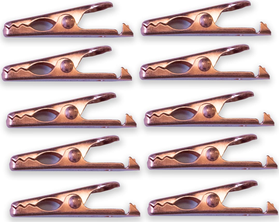 10-pack BU-30C Copper Mini Alligator Clips