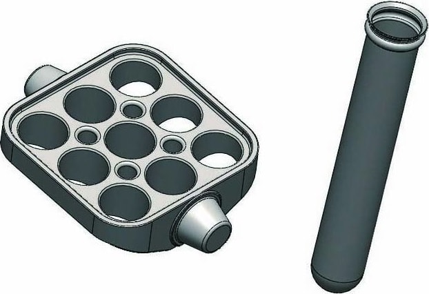 Scilogex 19400045 Bucket and 9 tubes 3mL and 7mL capacity including adapters