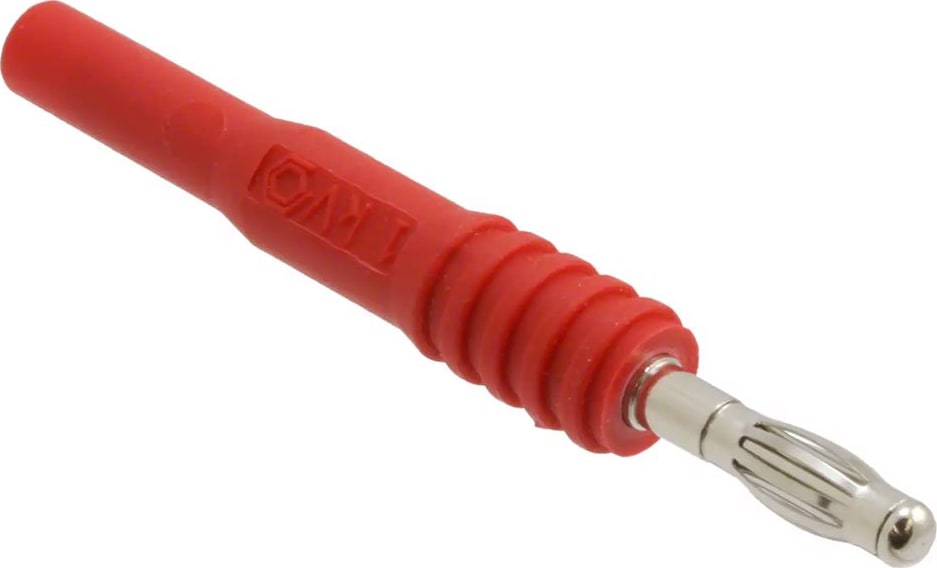 Mueller Electric BU-32101-2 Red Insulated Banana Jack to Standard Banana Plug