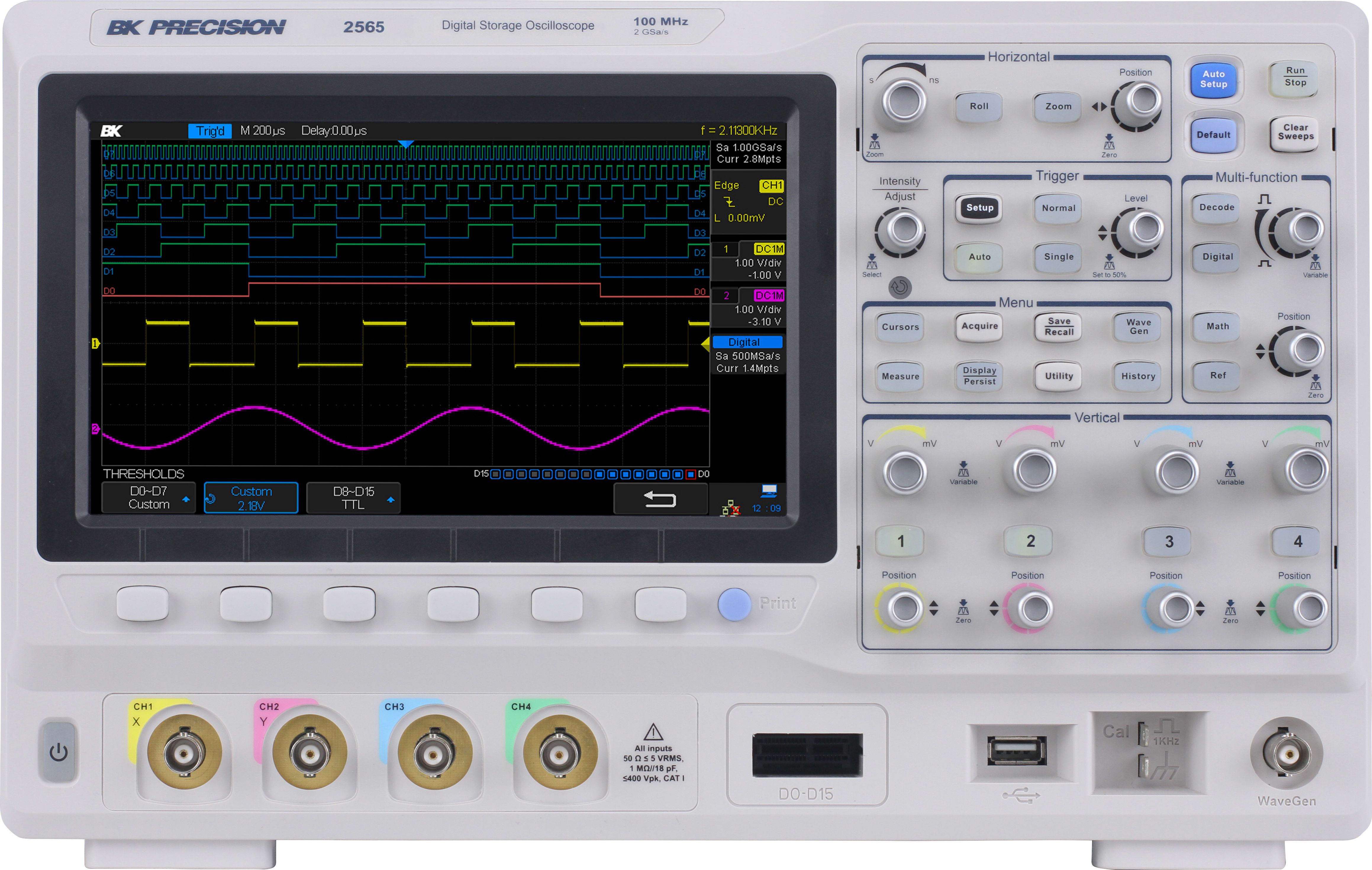 BK Precision 2565 100 MHz Digital Storage Oscilloscope