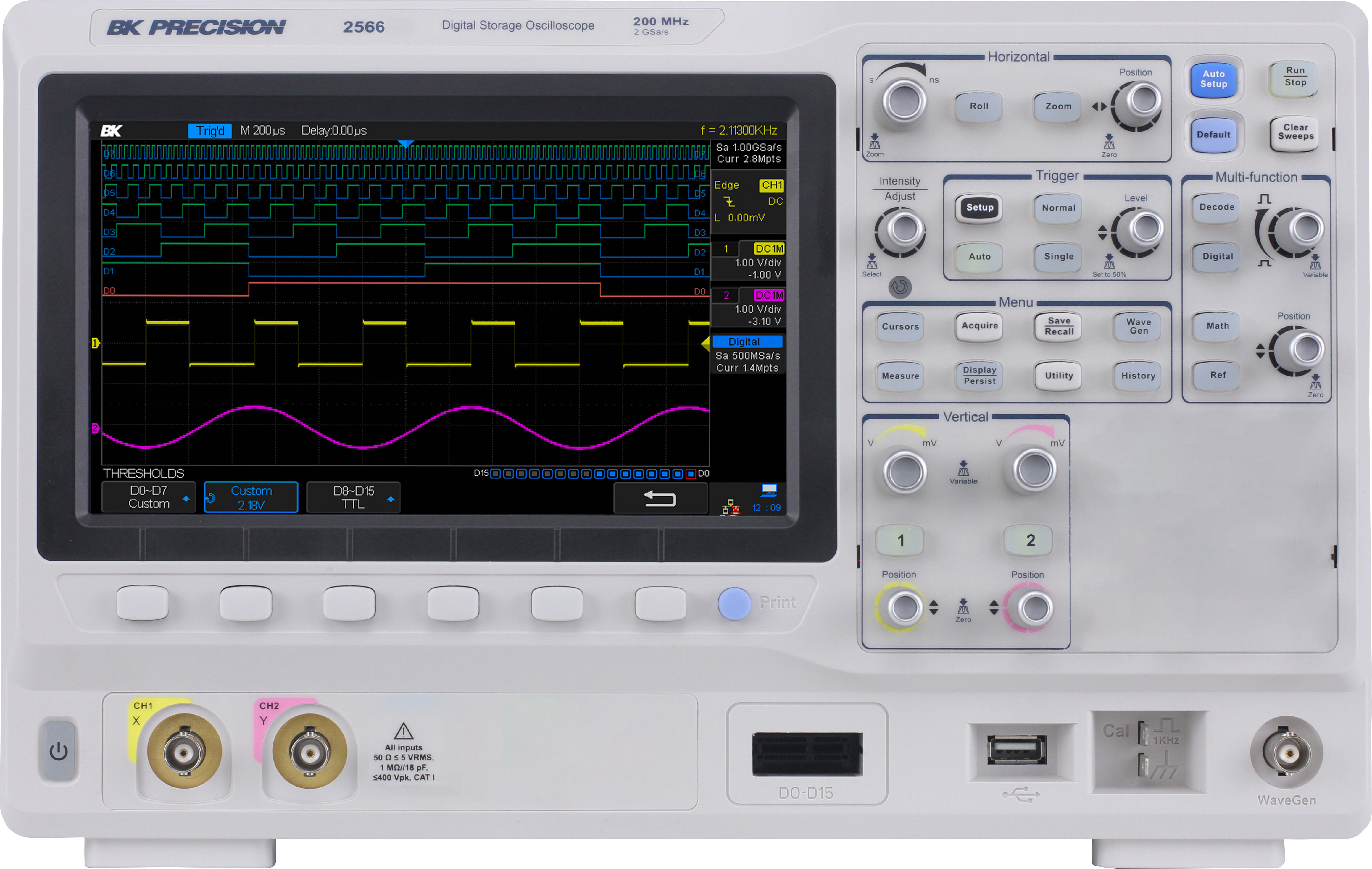 BK Precision 2566 200 MHz Digital Storage Oscilloscope