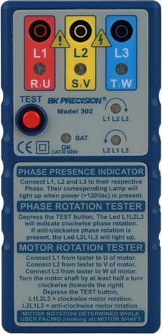 BK 302 Phase and Motor Rotation Meter