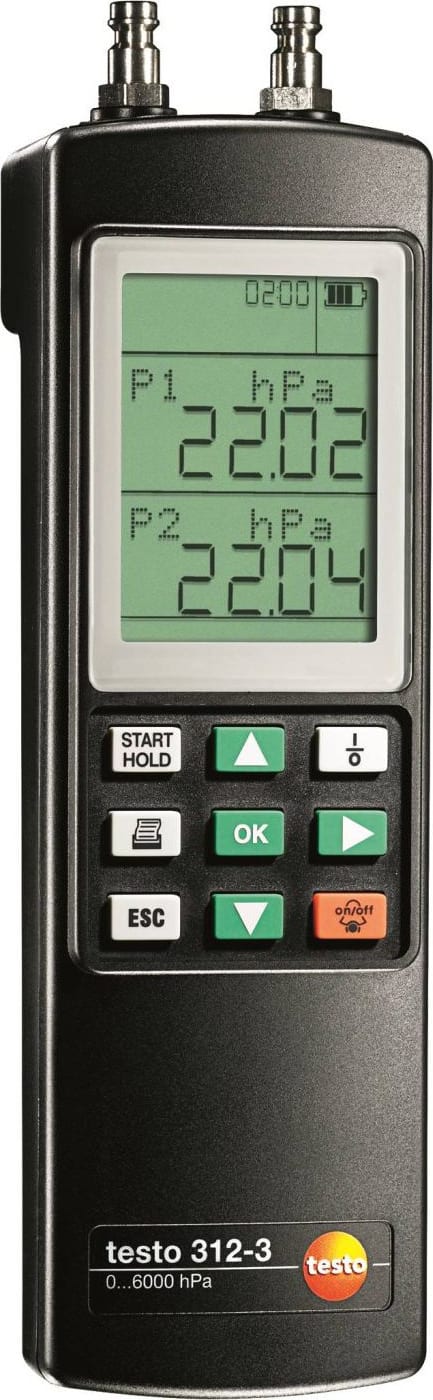 Testo 312-3 - Pressure Measuring Instrument up to 300/6000 hPa (Part Number 0632 0314)