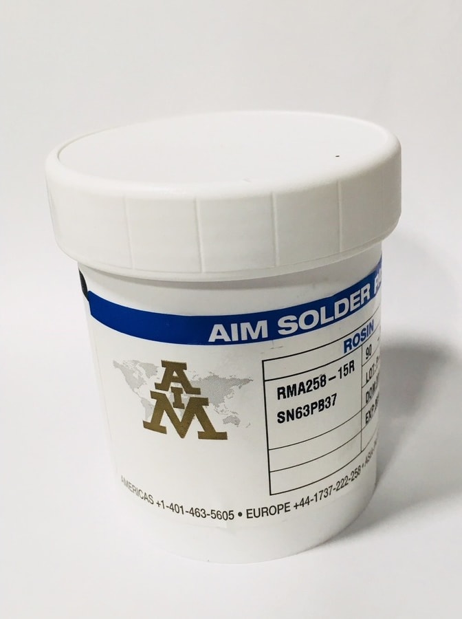 AIM Solder RMA25815R Solder Paste, Rosin, Leaded, T4, Sn63Pb37, 500g
