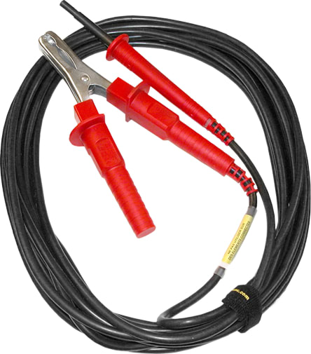 AEMC 2151.20 - One Shielded Safety Lead (Red) with Hippo Clips, 25ft