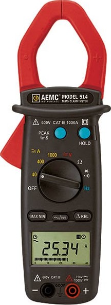AEMC 514 Clamp Meters - Type: Standard Style, True RMS: Yes, Maximum Current AC: 1000 A
