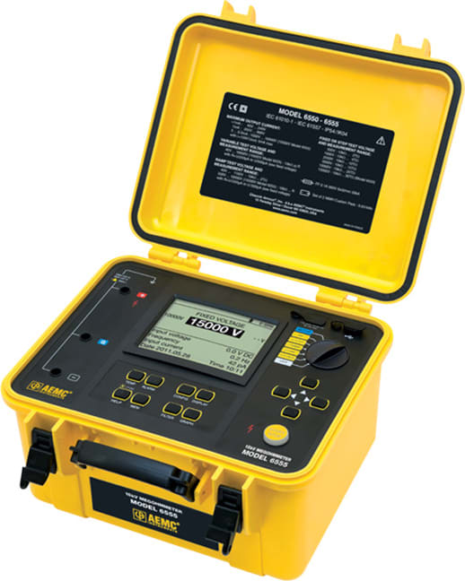 AEMC 6555 - Megohmmeter, 15kV (Graphical, Analog Bargraph)