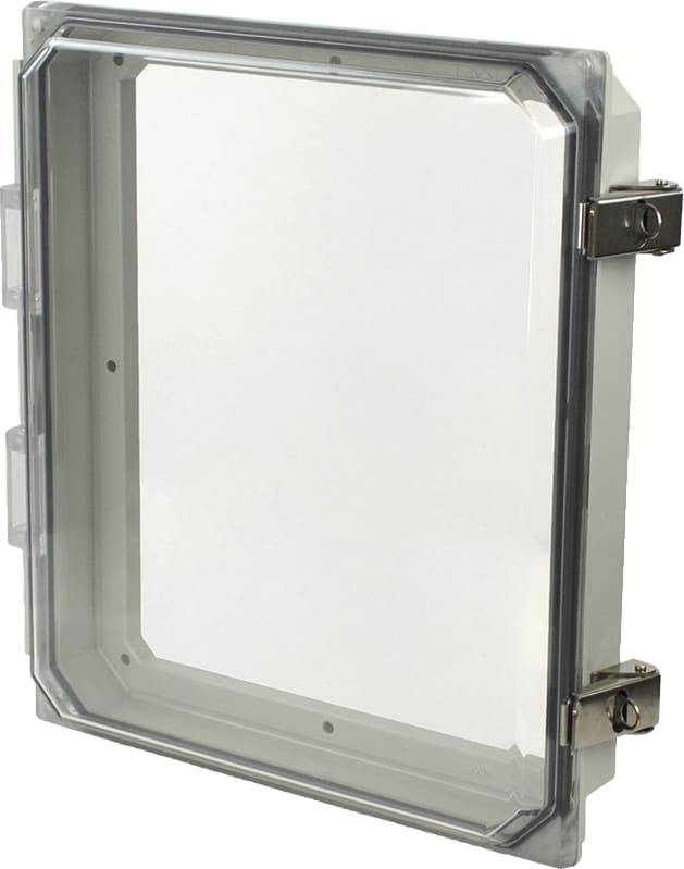 Allied Moulded AMHMI120CCL Metal Snap Latch Hinged Clear Cover 12x10 HMI Cover Kit