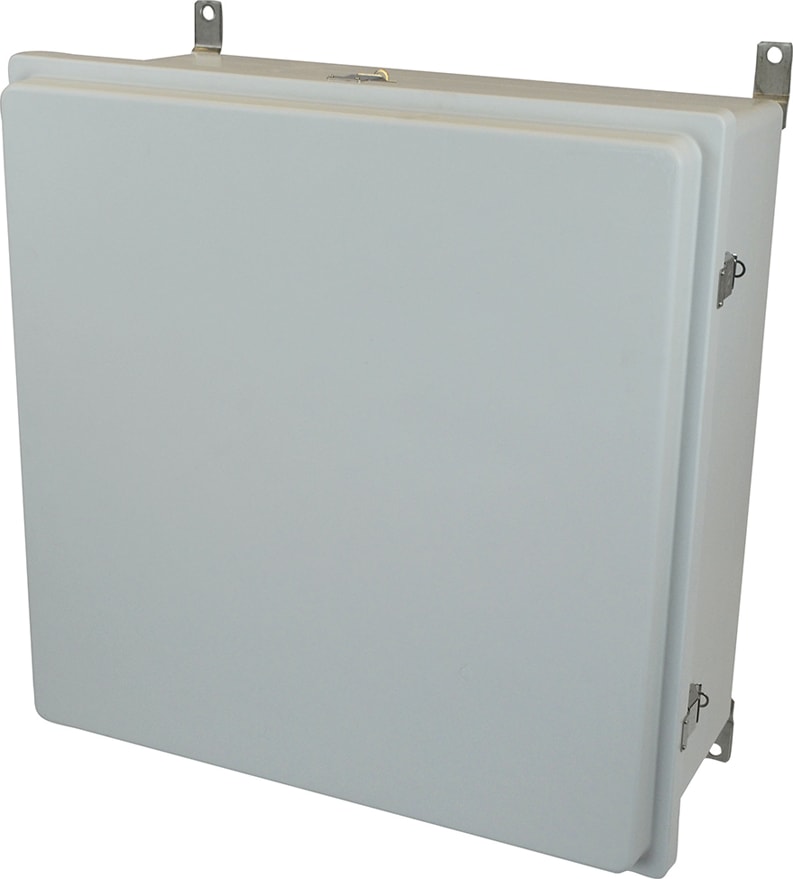 Allied Moulded AM24240RL 24"x24"x10" 4X Fiberglass Control Enclosure Raised Quick-release Latch Hinged Cover