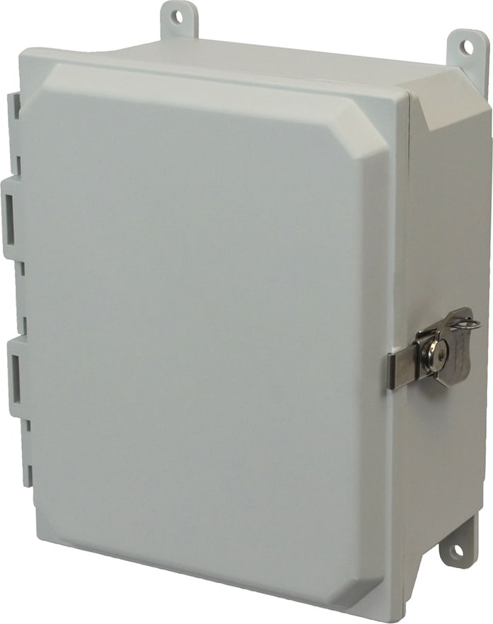 Allied Moulded AMU1084TF 10x8x4 NEMA 4X Fiberglass Enclosure
