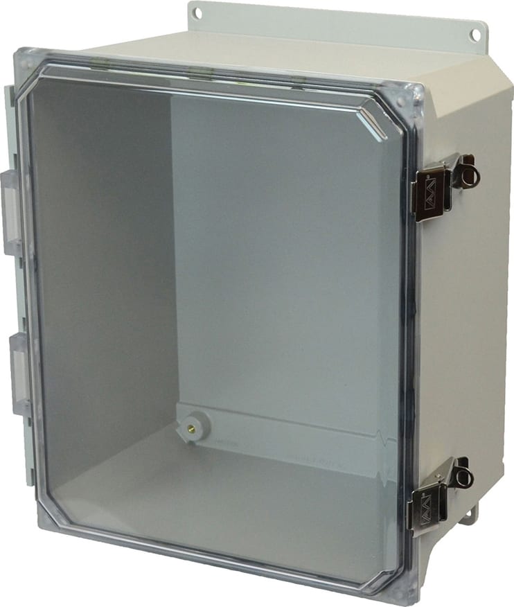 Allied Moulded AMU1426CCLF 14x12x6 NEMA 4X Fiberglass Enclosure