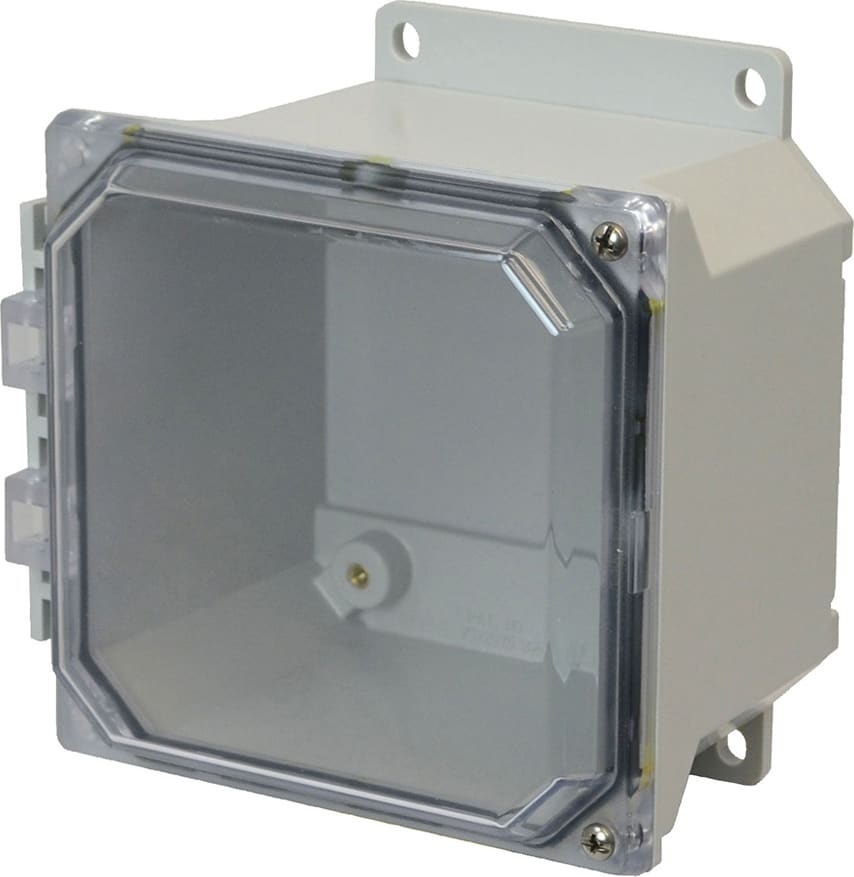 Allied Moulded AMU664CCHF Hinged 2-Screw Clear Cover Wall Mount Enclosure Assembly