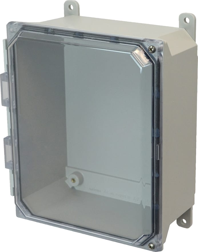 Allied Moulded AMU864CCH Hinged 2-Screw Clear Cover Wall Mount Enclosure Assembly