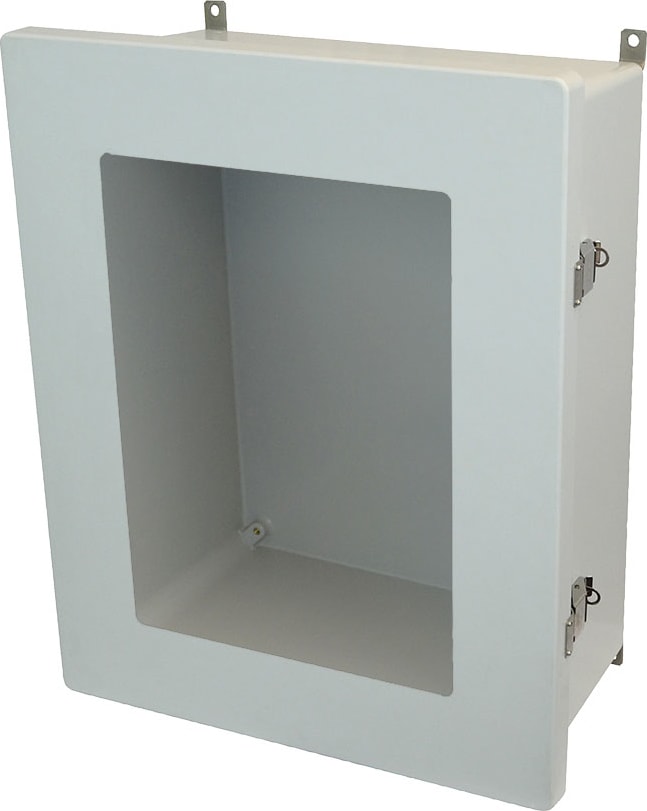 Allied Moulded AM2068LW 20x16x8 NEMA 4X Fiberglass Enclosure with Quick-Release Latch Hinged Cover with Window