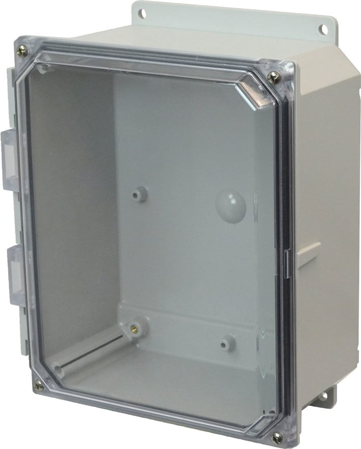 Allied Moulded AMP1084CCF  NEMA 4X and 6P Polycarbonate Enclosure - 10x8x4