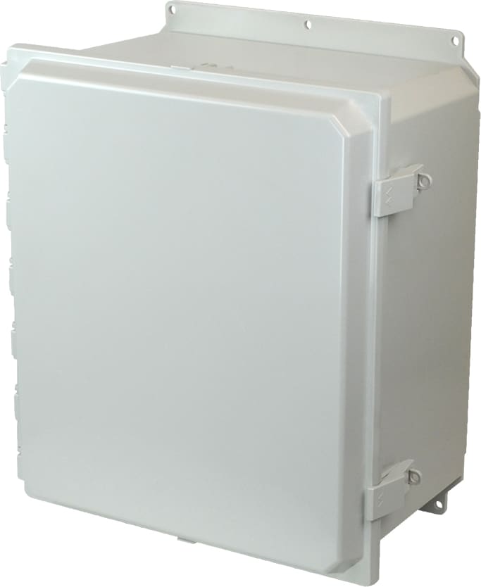 Allied Moulded AMP1860NLF Nonmetal Snap Latch Hinged Solid/Opaque Cover Wall Mount Enclosure Assembly